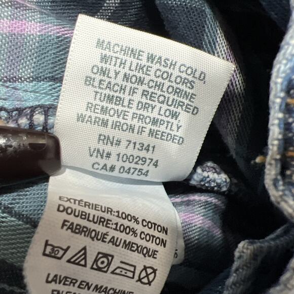 VTG L.L. Bean Original Fit/Relaxed Mom Jeans Blue Flannel Lined Plaid Size 14P - Picture 11 of 16